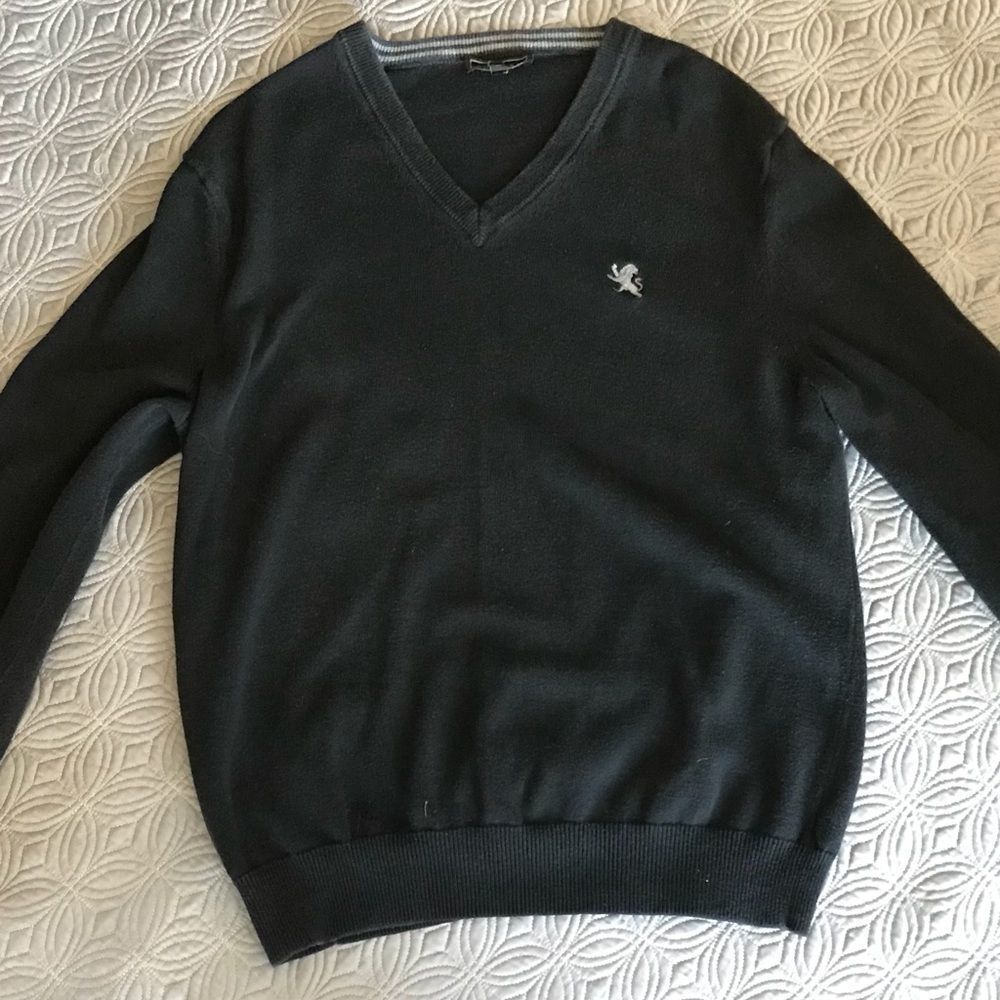 Express Men’s Black V-Neck Sweater - Size L